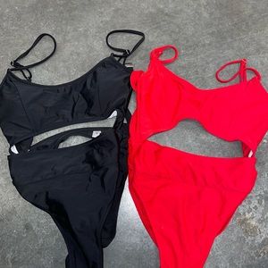 One piece cut out swim